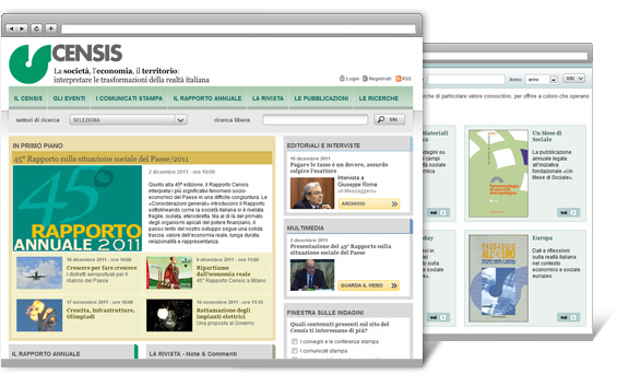 Realizzazione sito web per il Censis - Immagine showcase